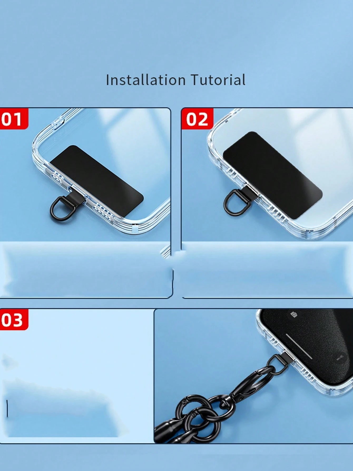 1pc Universal Mobile Phone Lanyard Patch Metal Ultra-Thin Mobile Phone Strap Parts Skiing Running Climbing Special Fashion Simple Style Lanyard Mobile Phone Case Metal Patch Gift For Birthday Easter B