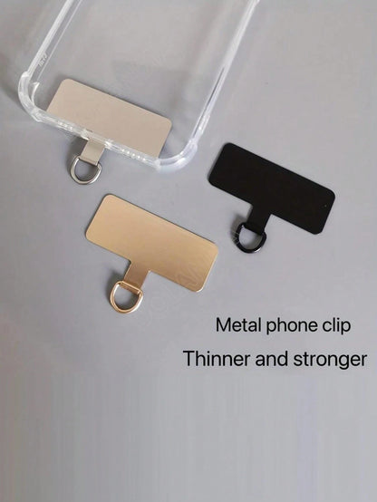 1pc Universal Phone Rope Sticker Metal Slim Phone Strap Accessories Anti-Lost Rope Connector Gifts For Mother, Family, Friends, Birthday, Holiday Phone Charm, Phone Chain