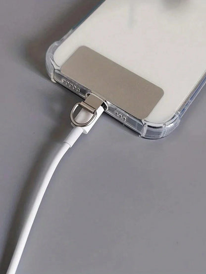 1pc Universal Phone Rope Sticker Metal Slim Phone Strap Accessories Anti-Lost Rope Connector Gifts For Mother, Family, Friends, Birthday, Holiday Phone Charm, Phone Chain