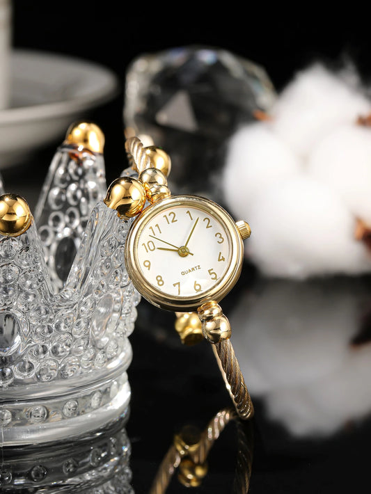 1pc Vintage Retro Roman Numeral Women Quartz Wrist Watch