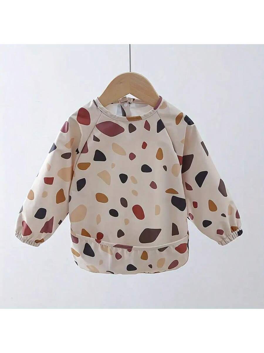 1pc Waterproof Long Sleeve Bib, Soft Waterproof Apron For Feeding, Drooling And Dressing, Baby Nursing Burp Cloth