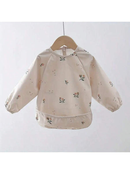 1pc Waterproof Long Sleeve Bib, Soft Waterproof Apron For Feeding, Drooling And Dressing, Baby Nursing Burp Cloth