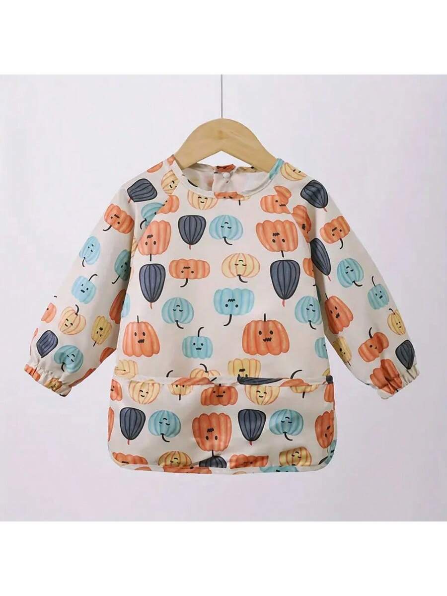 1pc Waterproof Long Sleeve Bib, Soft Waterproof Apron For Feeding, Drooling And Dressing, Baby Nursing Burp Cloth