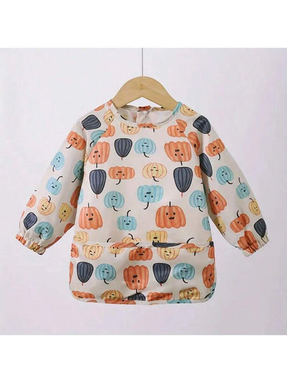 1pc Waterproof Long Sleeve Bib, Soft Waterproof Apron For Feeding, Drooling And Dressing, Baby Nursing Burp Cloth