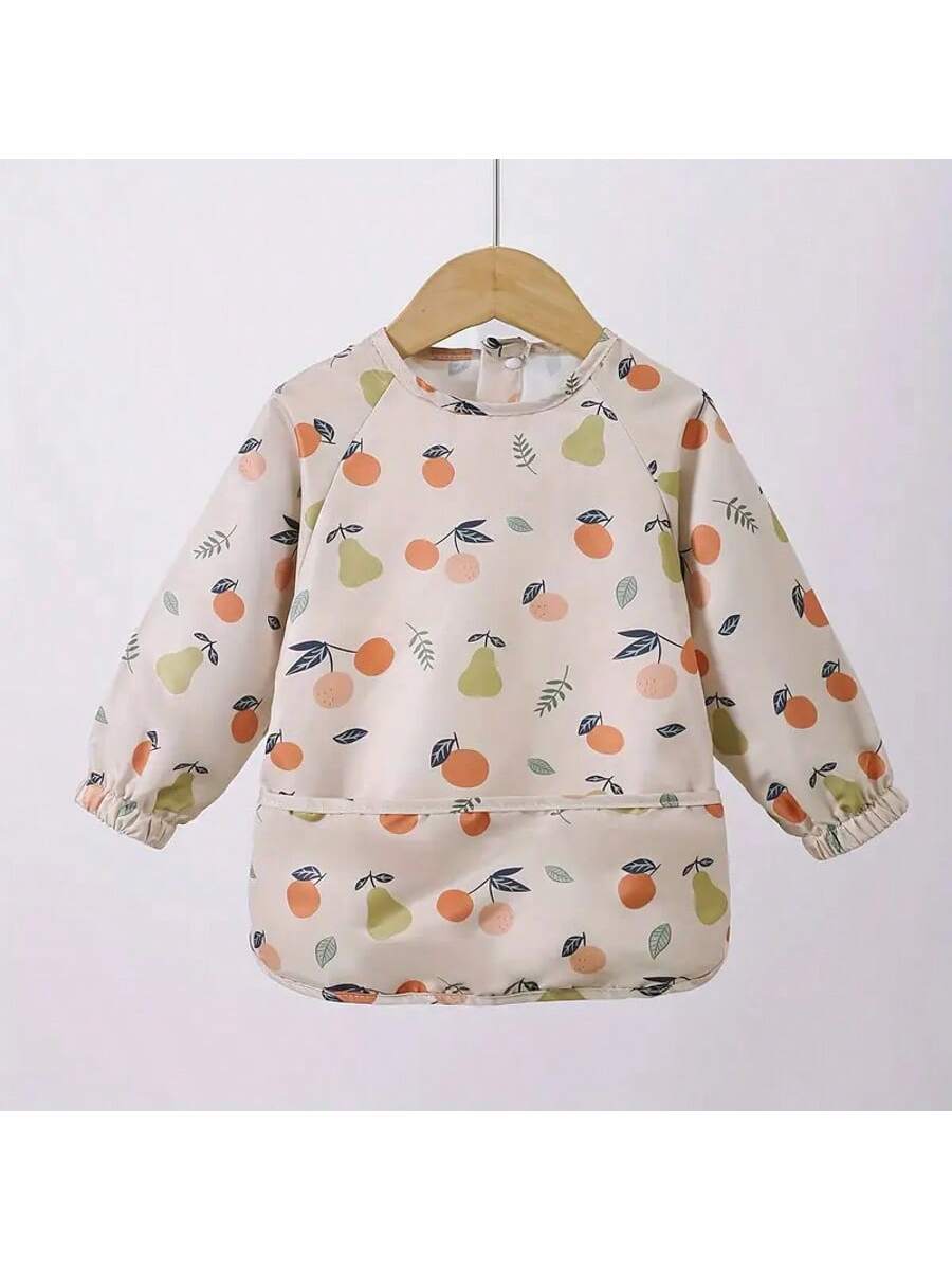 1pc Waterproof Long Sleeve Bib, Soft Waterproof Apron For Feeding, Drooling And Dressing, Baby Nursing Burp Cloth