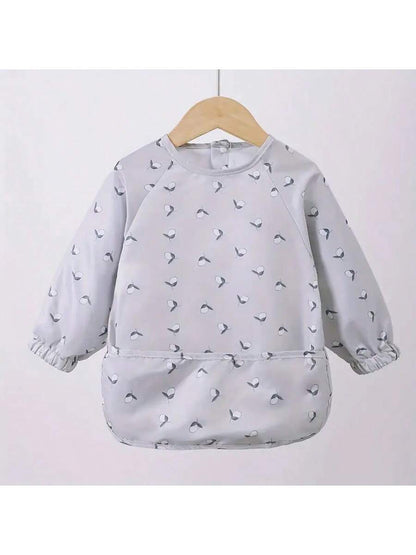 1pc Waterproof Long Sleeve Bib, Soft Waterproof Apron For Feeding, Drooling And Dressing, Baby Nursing Burp Cloth