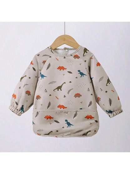 1pc Waterproof Long Sleeve Bib, Soft Waterproof Apron For Feeding, Drooling And Dressing, Baby Nursing Burp Cloth