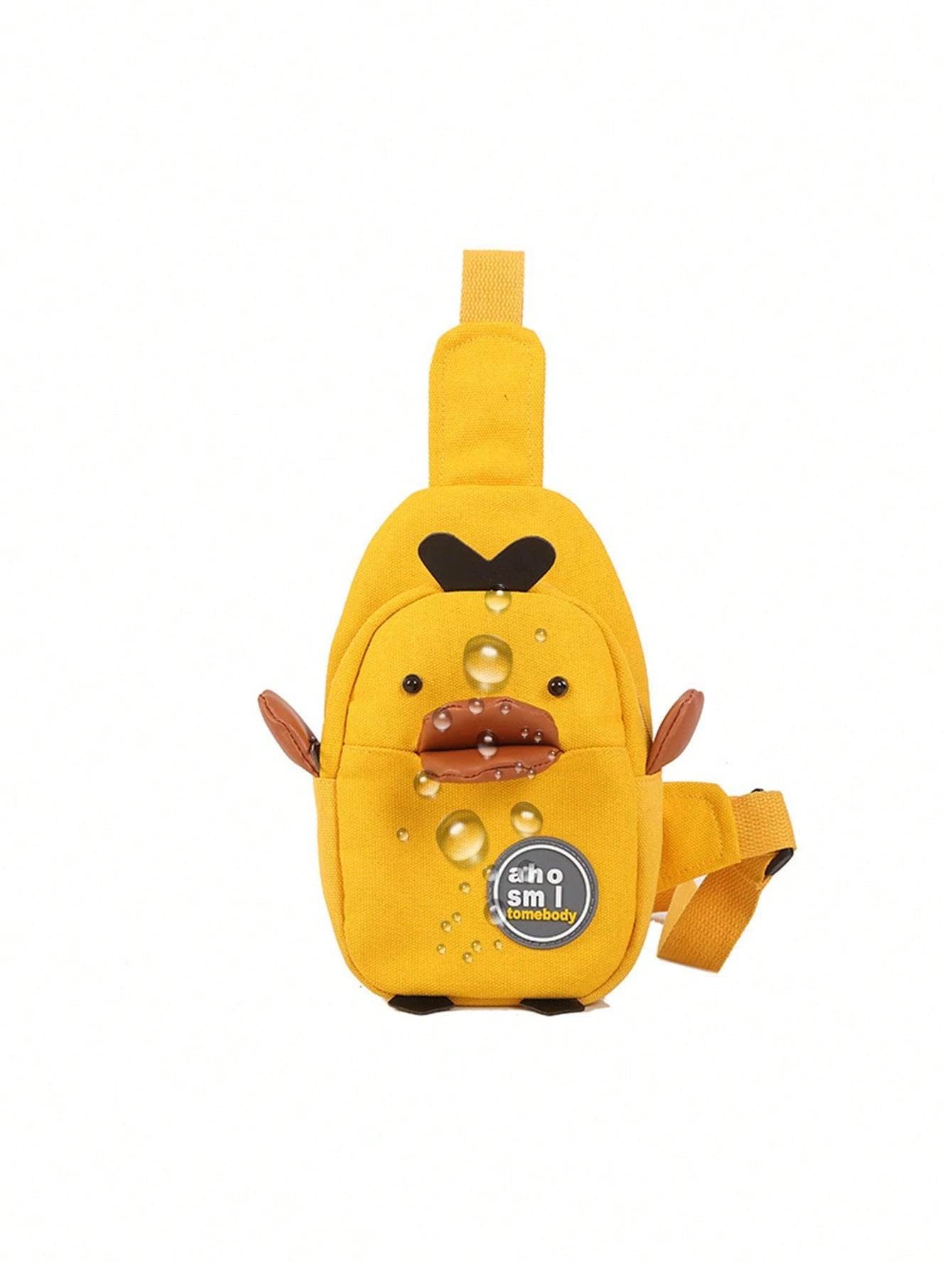 1pc White Fashion Cute Duck Shape Crossbody Bag, Unique Cartoon Animal Style Zipper Closure Mini Shoulder Bag, Campus Fresh Girl, Yellow, Kawaii