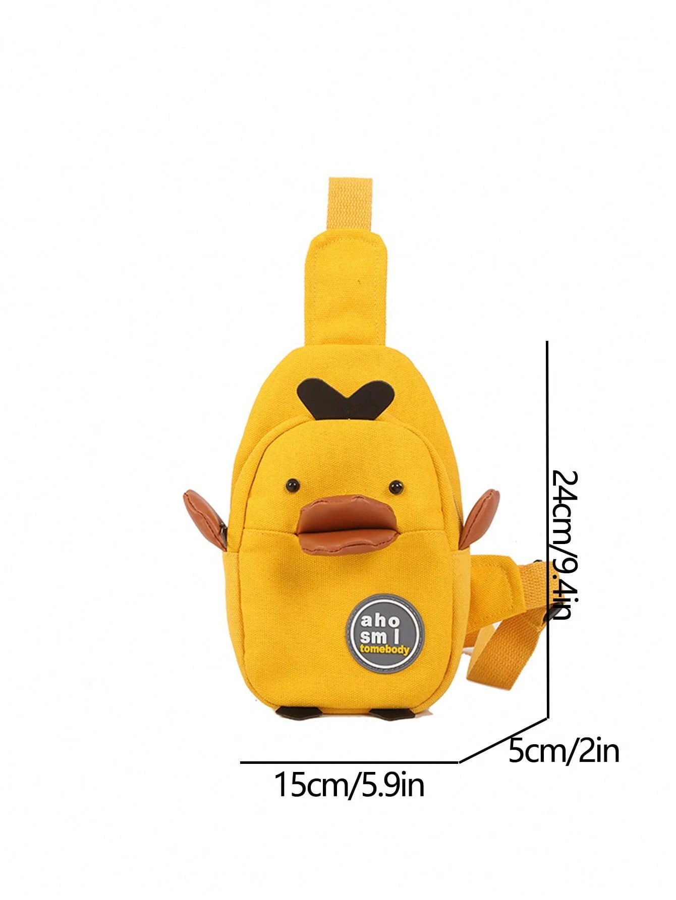 1pc White Fashion Cute Duck Shape Crossbody Bag, Unique Cartoon Animal Style Zipper Closure Mini Shoulder Bag, Campus Fresh Girl, Yellow, Kawaii
