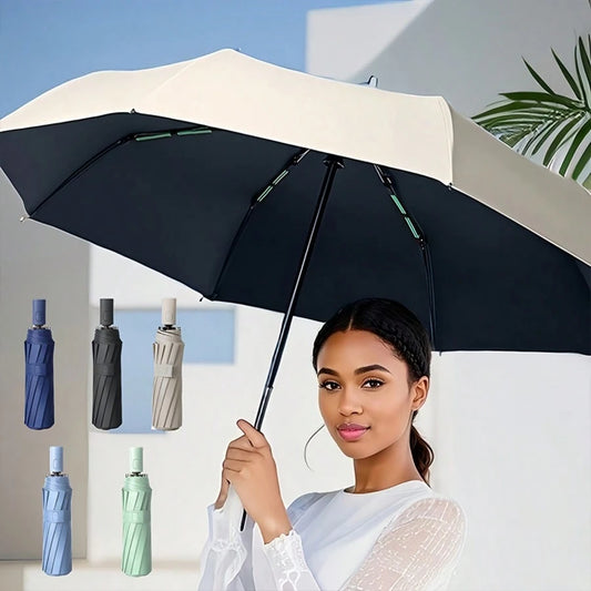1pc Windproof & Waterproof Travel Umbrella, Automatic UV Protection Sunshade, Fully Automatic Folding Umbrella, Unisex, Suitable For Rain & Snow Weather, Summer Sun Umbrella