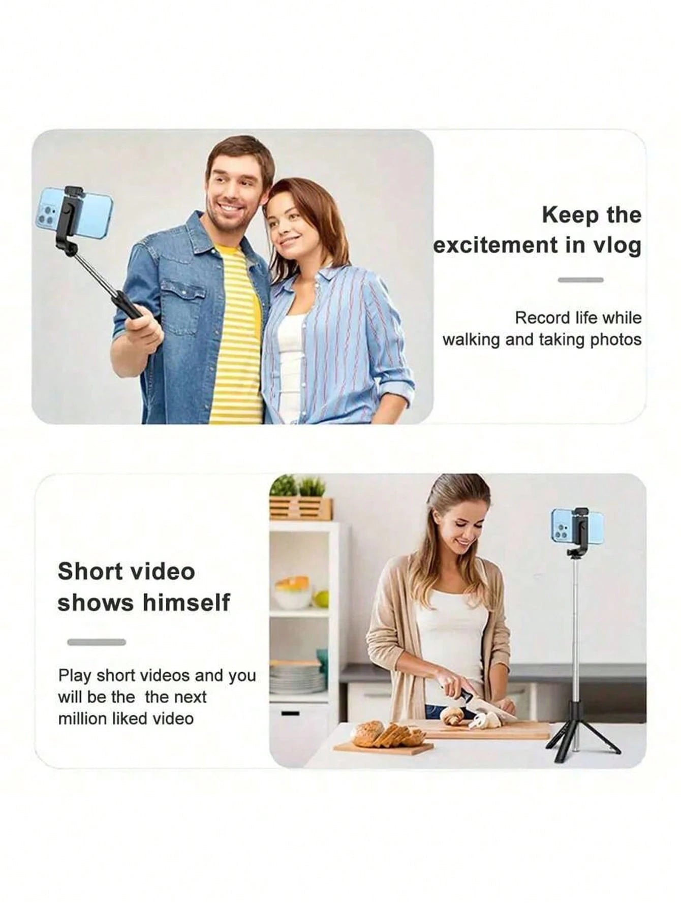 1PC Wireless Selfie Stick With Tripod, Remote Control, Phone Holder And Built-In Tripod, Compatible With Android Phones, Suitable For Summer Vacation, Travel, Fill Light, Outdoor Activities, Live Stre