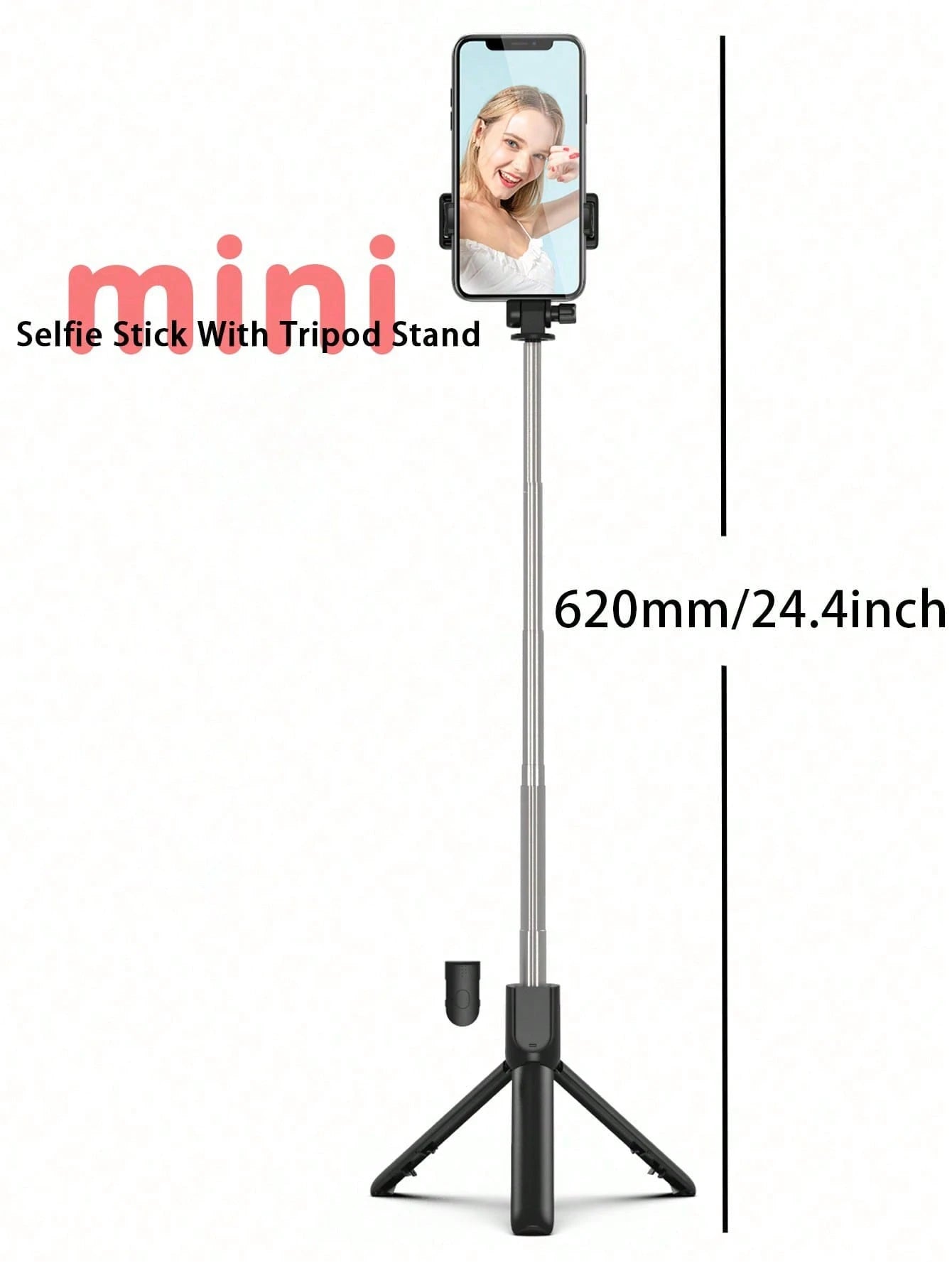 1PC Wireless Selfie Stick With Tripod, Remote Control, Phone Holder And Built-In Tripod, Compatible With Android Phones, Suitable For Summer Vacation, Travel, Fill Light, Outdoor Activities, Live Stre