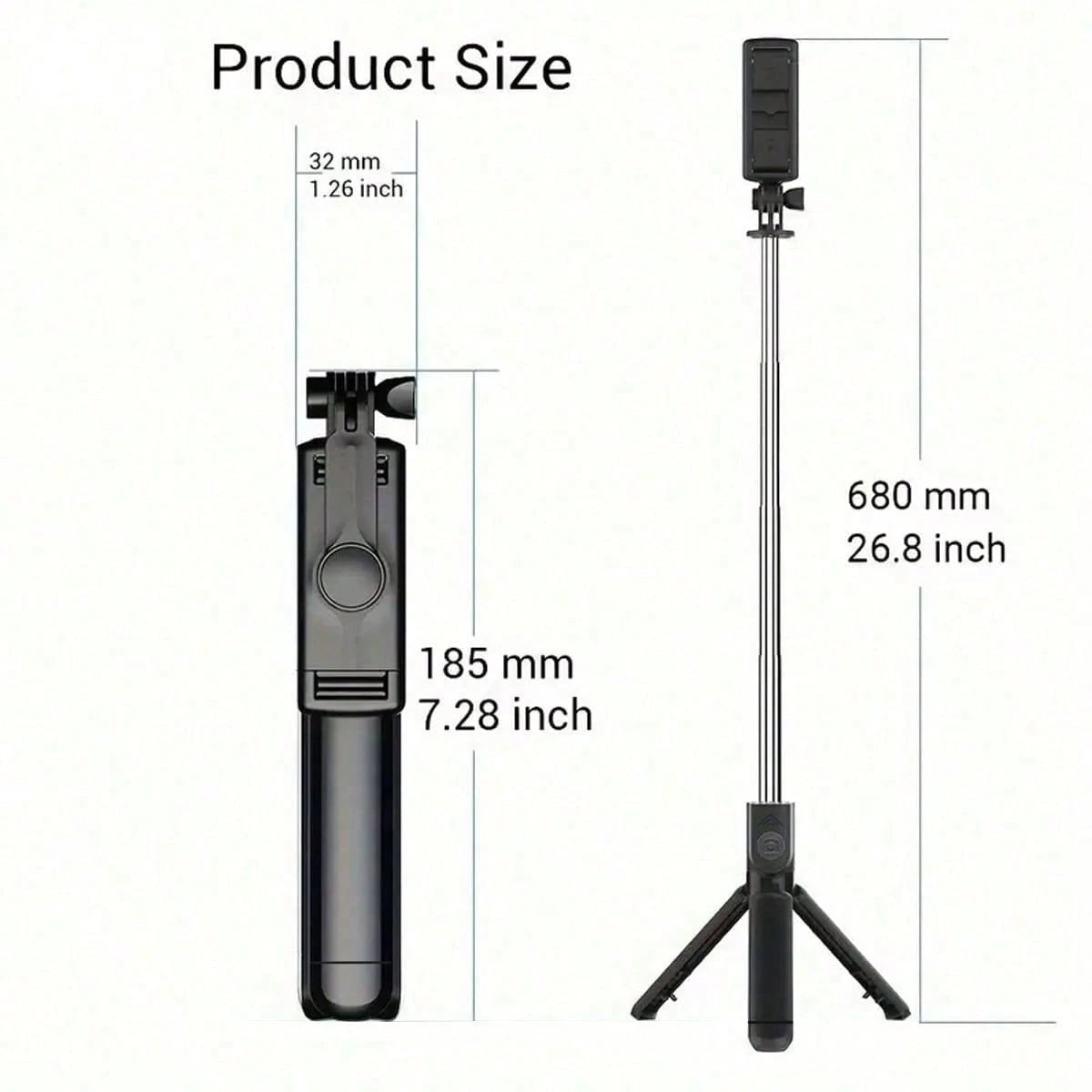 1PC Wireless Selfie Stick With Tripod, Remote Control, Phone Holder And Built-In Tripod, Compatible With Android Phones, Suitable For Summer Vacation, Travel, Fill Light, Outdoor Activities, Live Stre