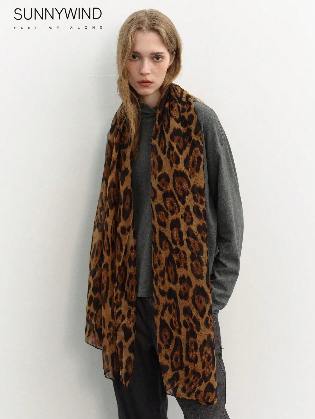 1pc Women Leopard Print Large Scarf, Suitable For Daily Use
