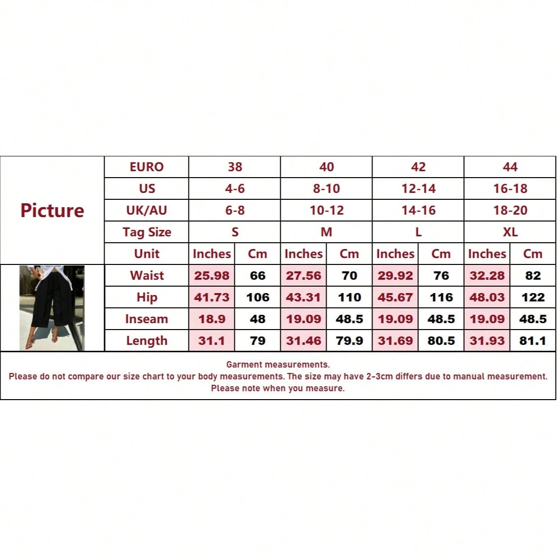 1pc Women's Fashionable Casual Solid Color Wide Leg Capri Pants, Comfortable Casual Patchwork Design, Wide Leg Pants Suit For Daily Commute & Work, Spring/Summer Black