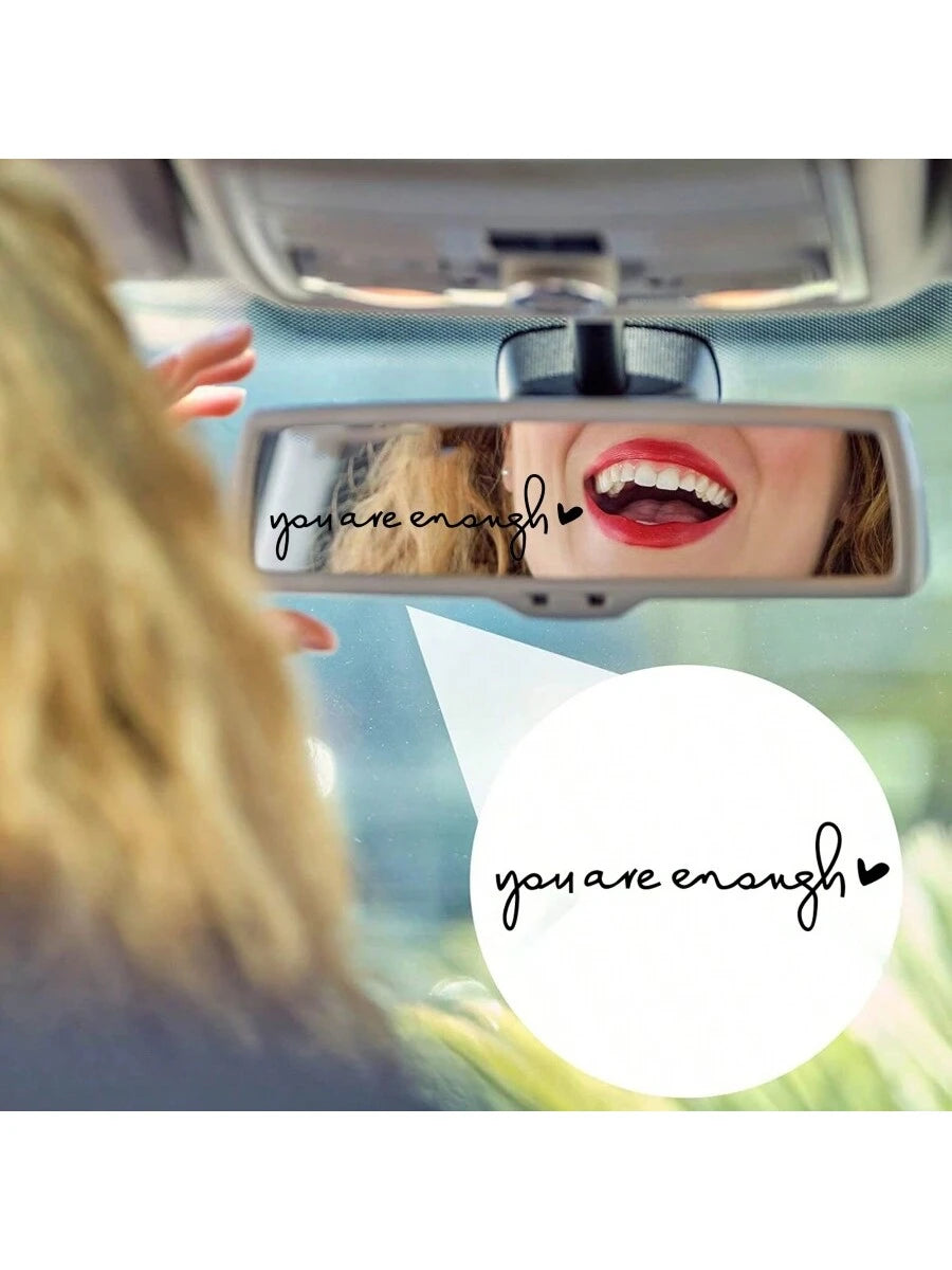 1pc "You Are Enough" Vinyl Sticker Decal For Car Makeup Mirror, Rearview Mirror, Window, Inspirational Sticker