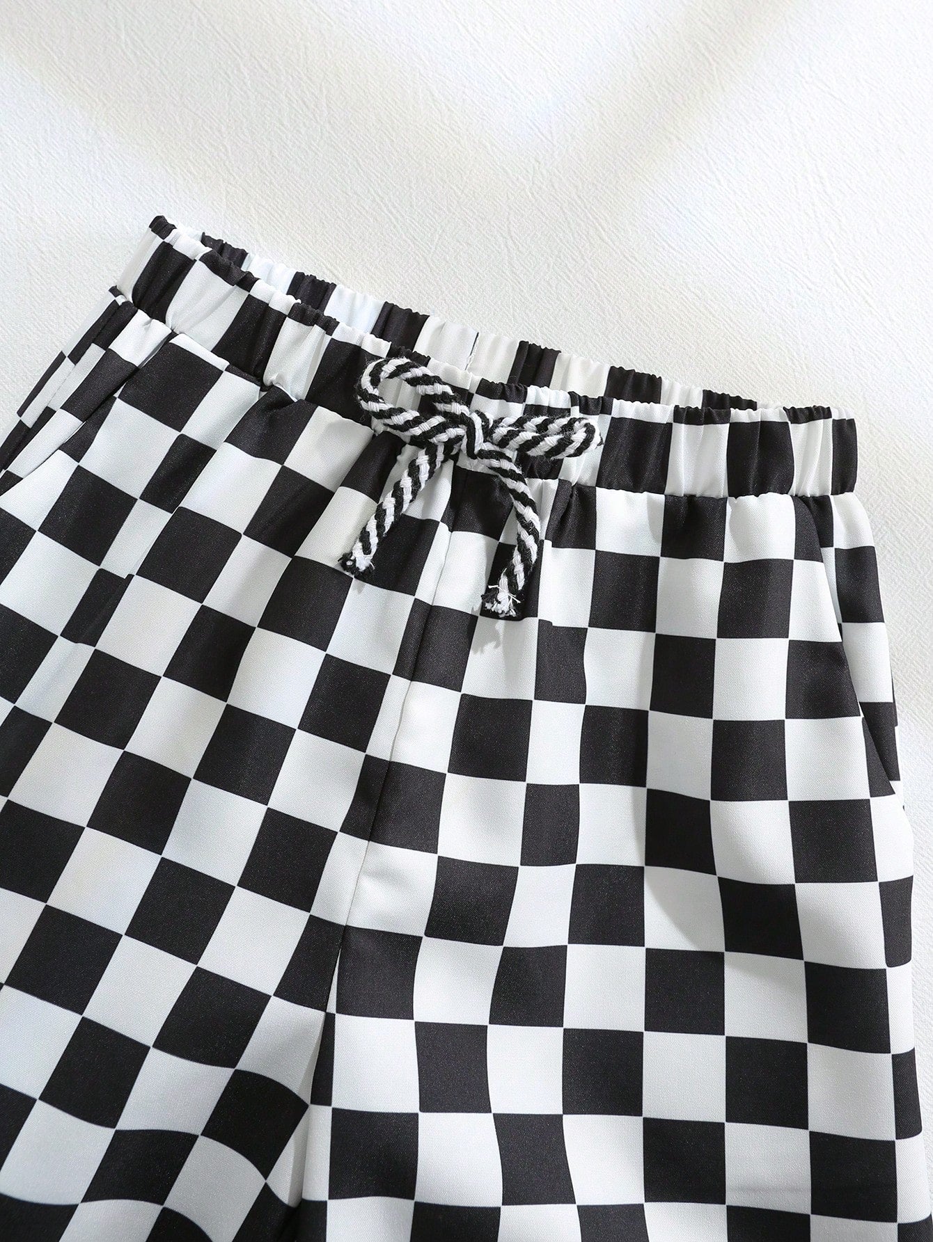 1pc Young Boys' Casual Checkered Print Straight Leg Pants,Back-To-School Comfortable Streetwear For Daily Wear,Outings,Spring/Summer/Autumn/Winter