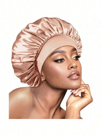 1pcs Satin Hair Bonnet & Sleep Mask Set, Soft Silk Night Hair Cap Eye Mask Bundle