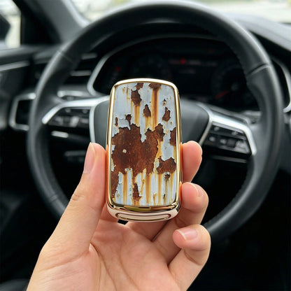 1pieza Car Key Case-Lovely Print,Suitable For Jetta Mk6, Polo Mk5, Golf Mk6, Tiguan Mk1, Passat B7, Passat NMS, Caddy Mk3, Beetle, Amarok, Touran Mk1. Advanced Soft-Touch, Does Not Block Signal, Unise