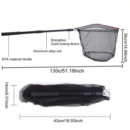 1Ultra-Lightweight Foldable Fishing Net- Durable Aluminum Alloy Telescopic Handle- Ideal For Any Fishing Adventure