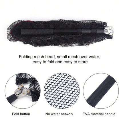 1Ultra-Lightweight Foldable Fishing Net- Durable Aluminum Alloy Telescopic Handle- Ideal For Any Fishing Adventure
