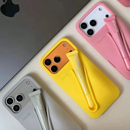 2 13 14 15 16 Pro Max Plus 17 Air Makeup Lip Gloss Silicone Cover With Lip GlazeValentine's Day Gifts Beach Blue Phone Case Summer Fundas Para 16 15 Case Phone Cases Yellow Phone Case Phone Grip 14 Ca