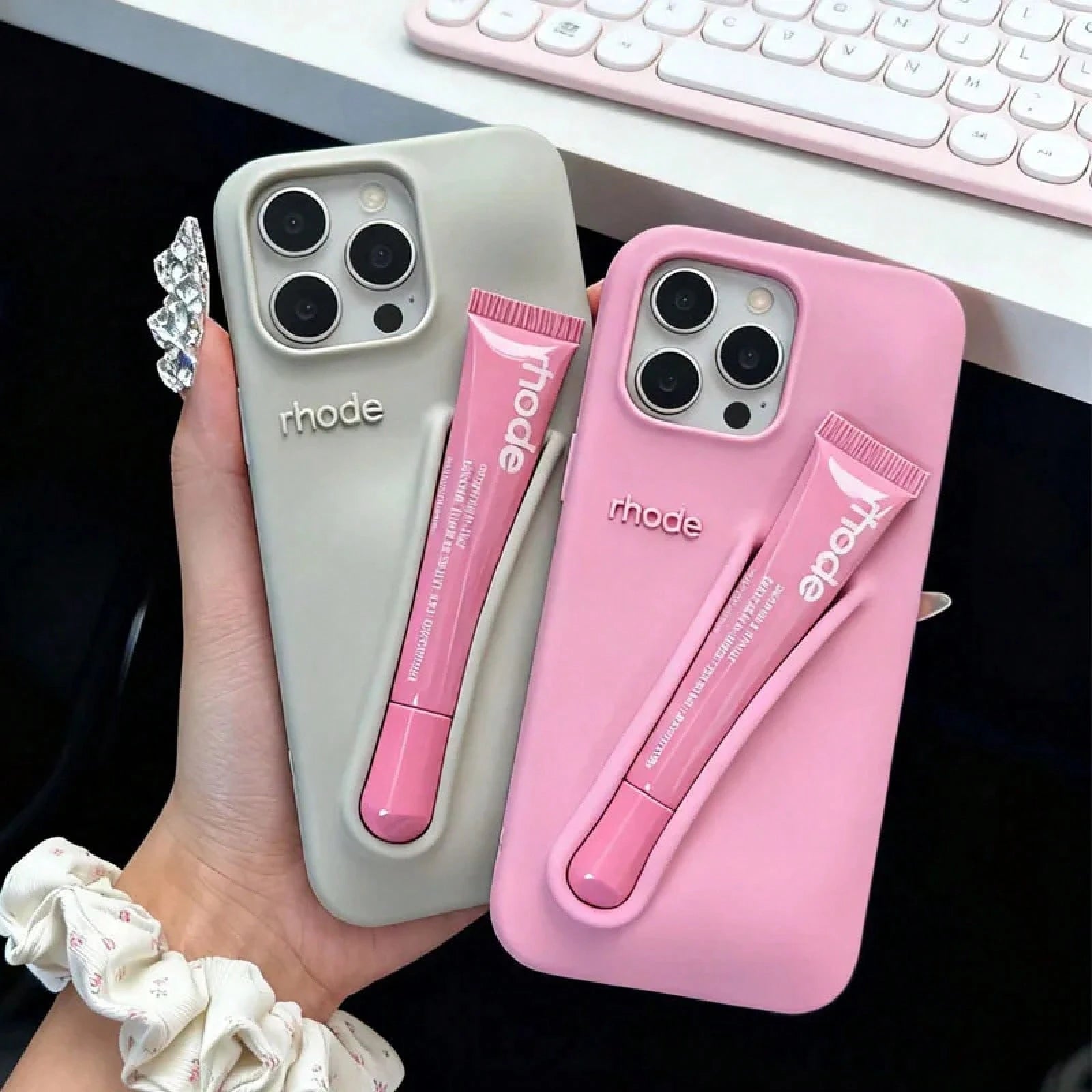 2 13 14 15 16 Pro Max Plus 17 Air Makeup Lip Gloss Silicone Cover With Lip GlazeValentine's Day Gifts Beach Blue Phone Case Summer Fundas Para 16 15 Case Phone Cases Yellow Phone Case Phone Grip 14 Ca