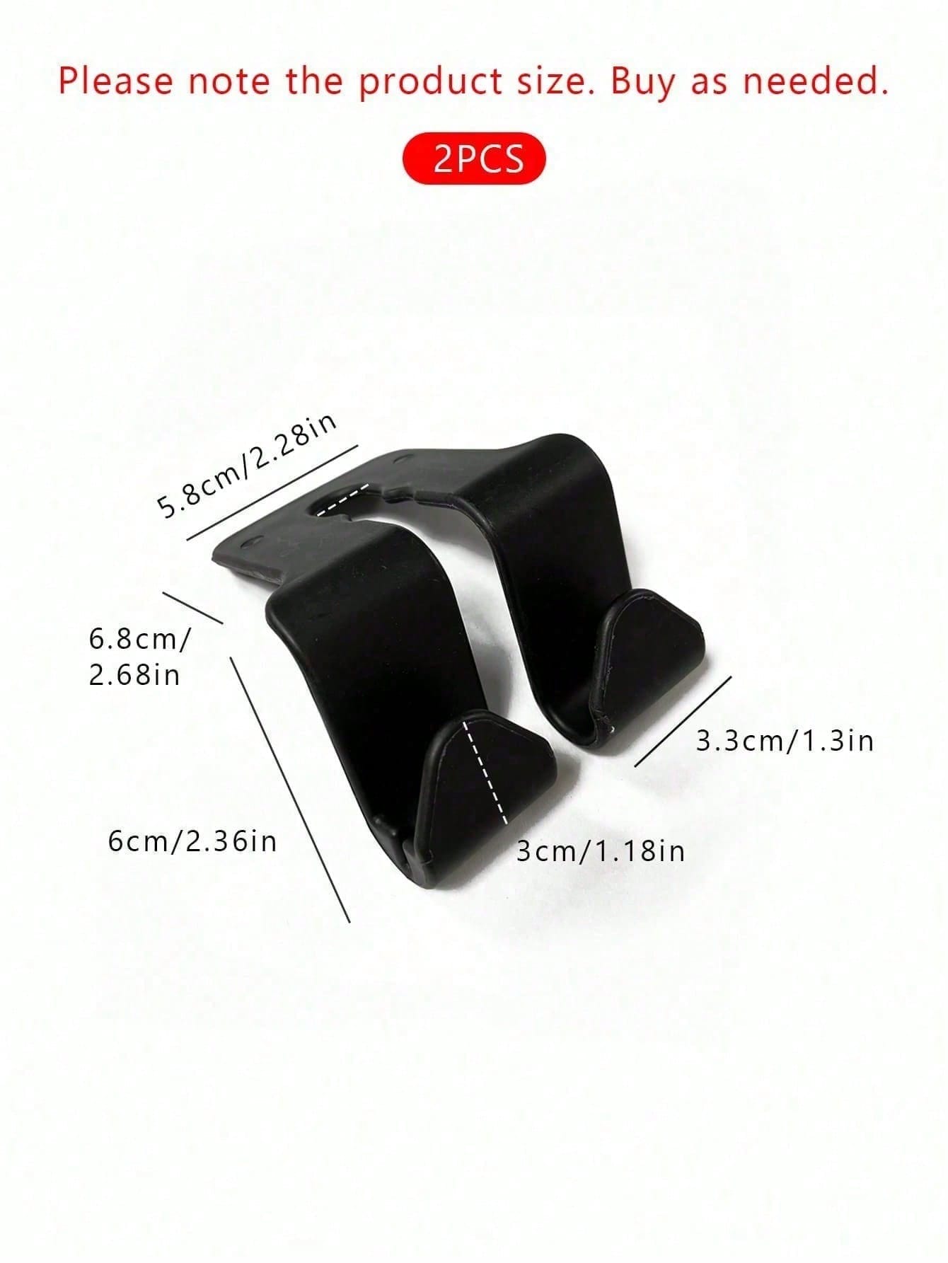 2/1pc Car Back Seat Headrest Hook For Hanging Bag, Universal Vehicle Auto Multi-Purpose Dual Hooks