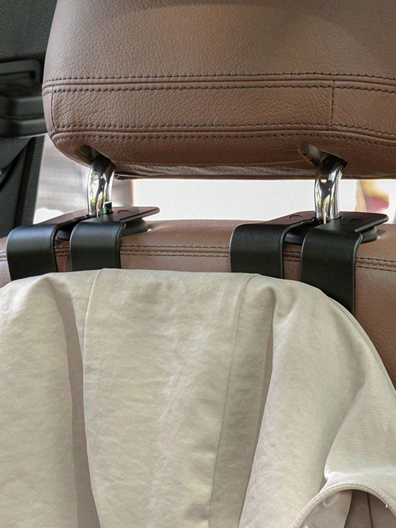 2/1pc Car Back Seat Headrest Hook For Hanging Bag, Universal Vehicle Auto Multi-Purpose Dual Hooks