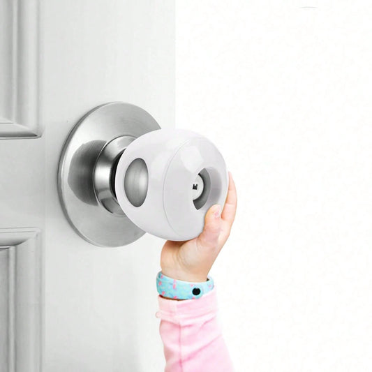 2/1pc Children Safety Door Handle Guard Cover, Baby Anti-Theft Door Lock, Door Handle Protective Sleeve, Child-Proof Door Opening, White