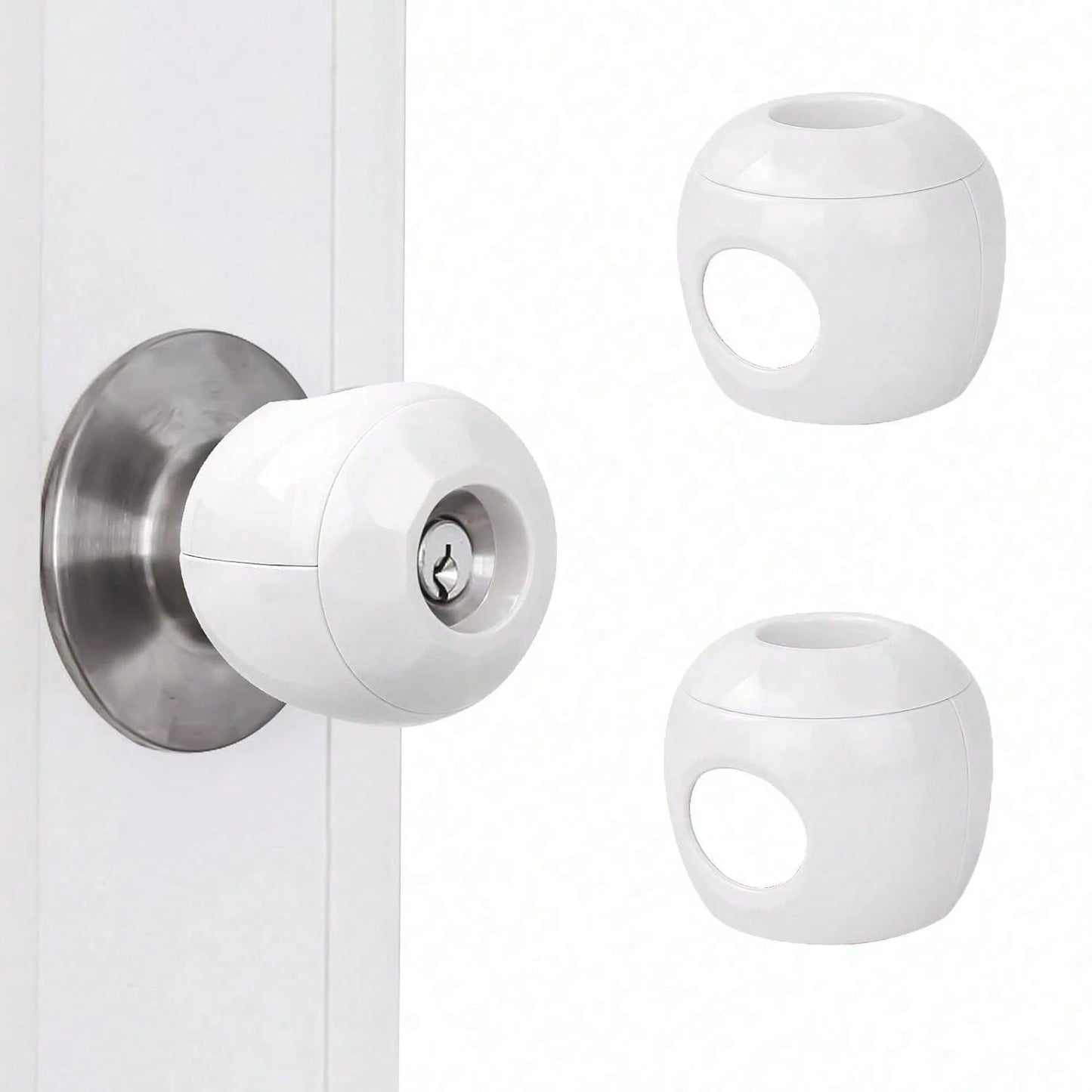 2/1pc Children Safety Door Handle Guard Cover, Baby Anti-Theft Door Lock, Door Handle Protective Sleeve, Child-Proof Door Opening, White