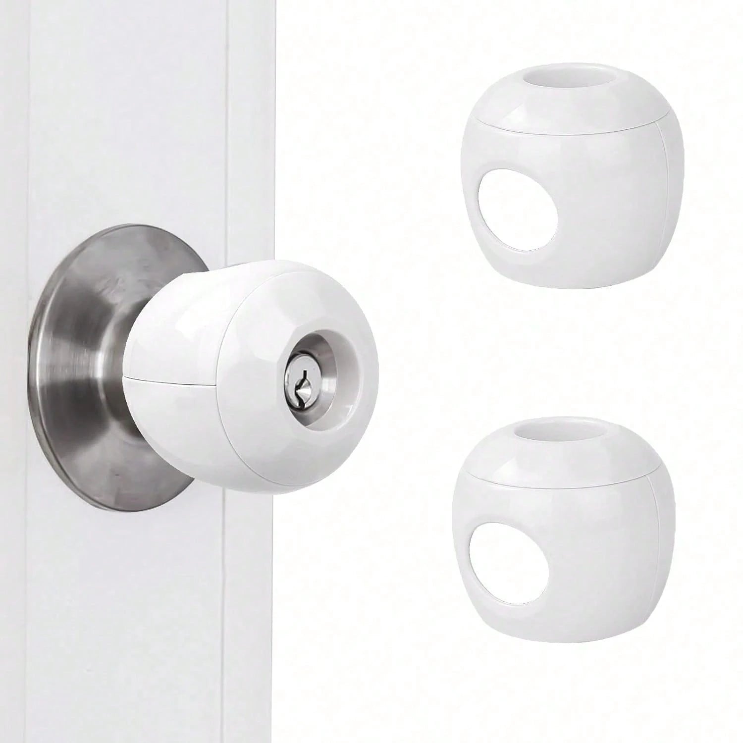 2/1pc Children Safety Door Handle Guard Cover, Baby Anti-Theft Door Lock, Door Handle Protective Sleeve, Child-Proof Door Opening, White