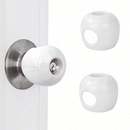 2/1pc Children Safety Door Handle Guard Cover, Baby Anti-Theft Door Lock, Door Handle Protective Sleeve, Child-Proof Door Opening, White