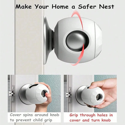 2/1pc Children Safety Door Handle Guard Cover, Baby Anti-Theft Door Lock, Door Handle Protective Sleeve, Child-Proof Door Opening, White