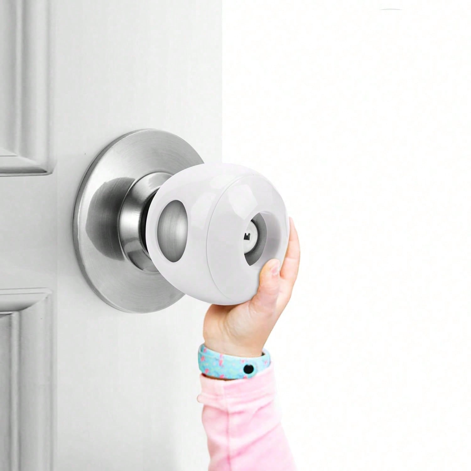 2/1pc Children Safety Door Handle Guard Cover, Baby Anti-Theft Door Lock, Door Handle Protective Sleeve, Child-Proof Door Opening, White