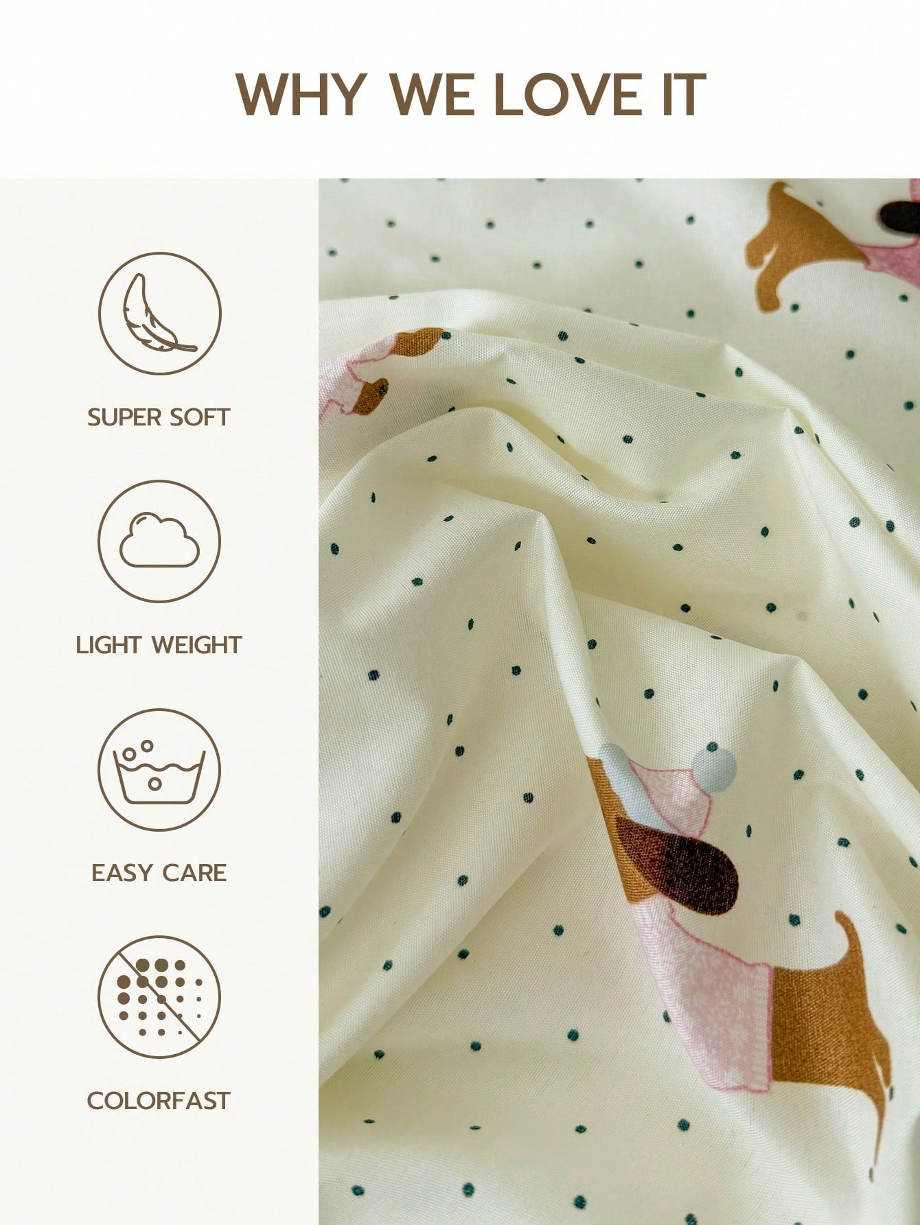 2/3pcs Bedding Set (1 Duvet Cover + 1/2 Pillowcase, Comforter Not Included), Polka Dot Dachshund Print Bedding Set, Soft & Comfortable Duvet Cover, Suitable For Bedroom, Guest Room