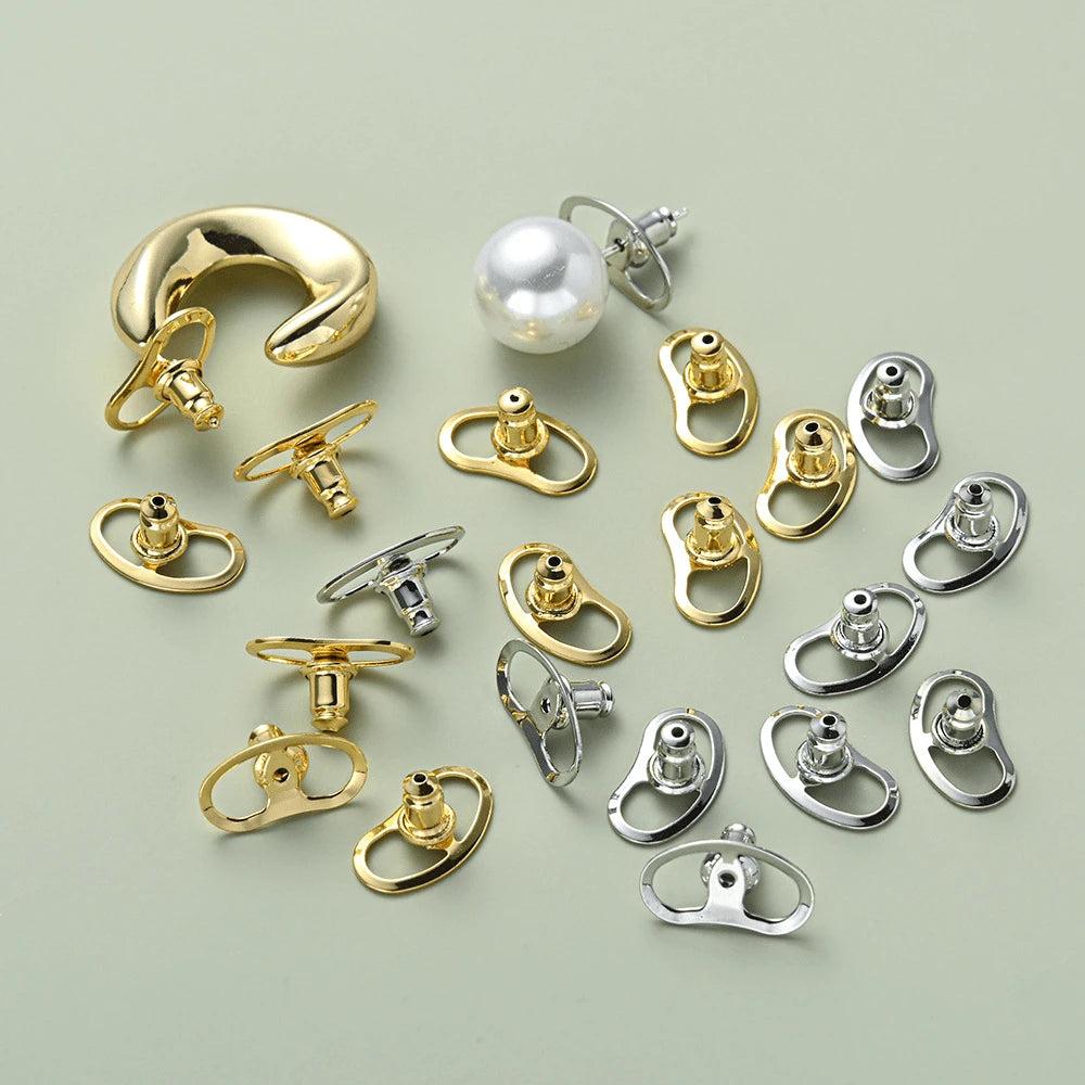 2/4/6/8/10/12Pcs Earring Lifters & Backs – Hypoallergenic Support Devices Designed For Drooping Ears, Adjustable Secure Earring Accessories Suitable For Heavy Earrings