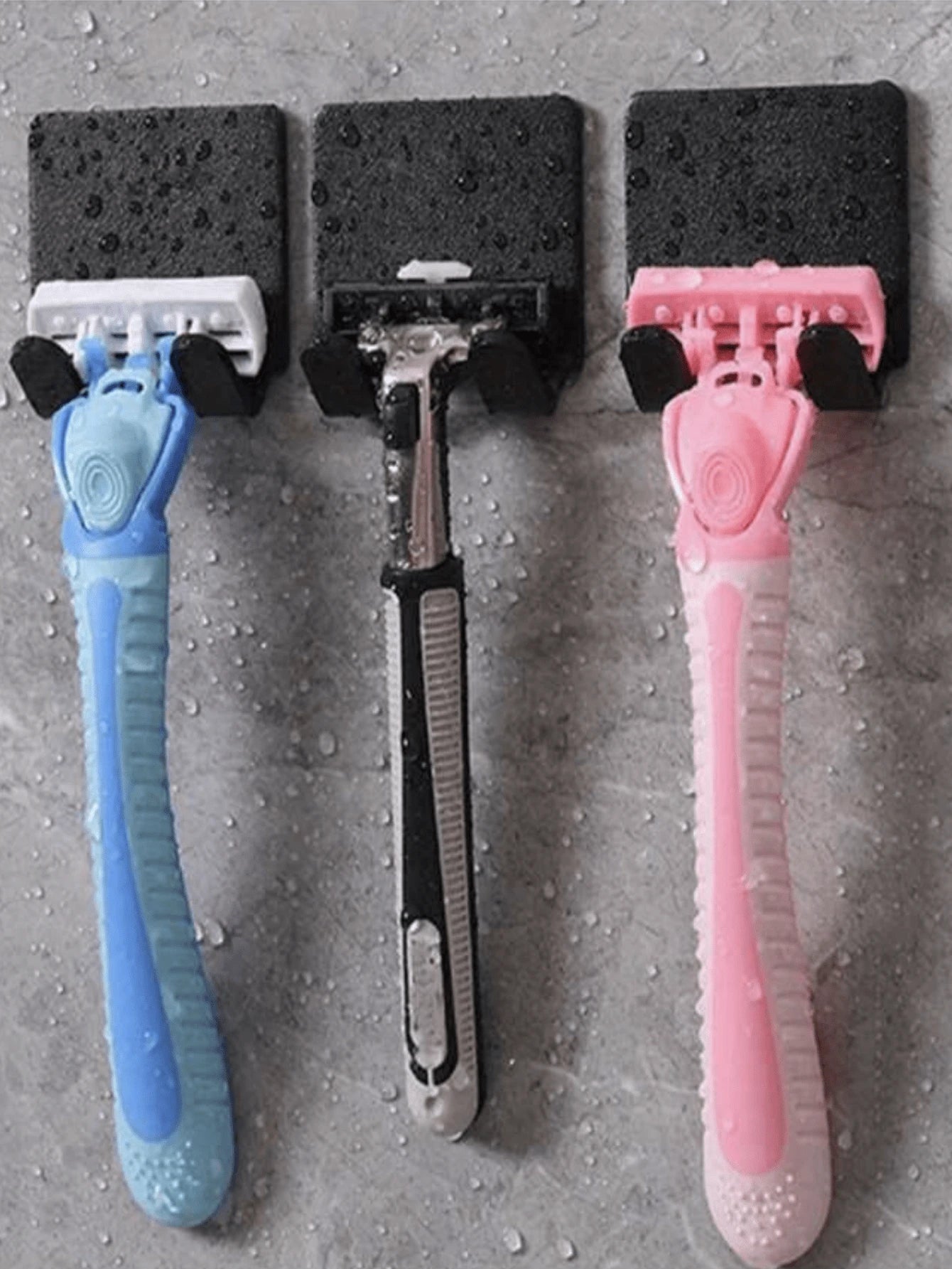 2/4/6/8-Piece No-Drill Razor Storage Racks, Clothing And Bag Hooks, Multifunctional Wall-Mounted Razor Holder! Plastic Razor Wall Hooks, Universal Hooks, Can Neatly Store Toothbrushes, Brushes, Even C