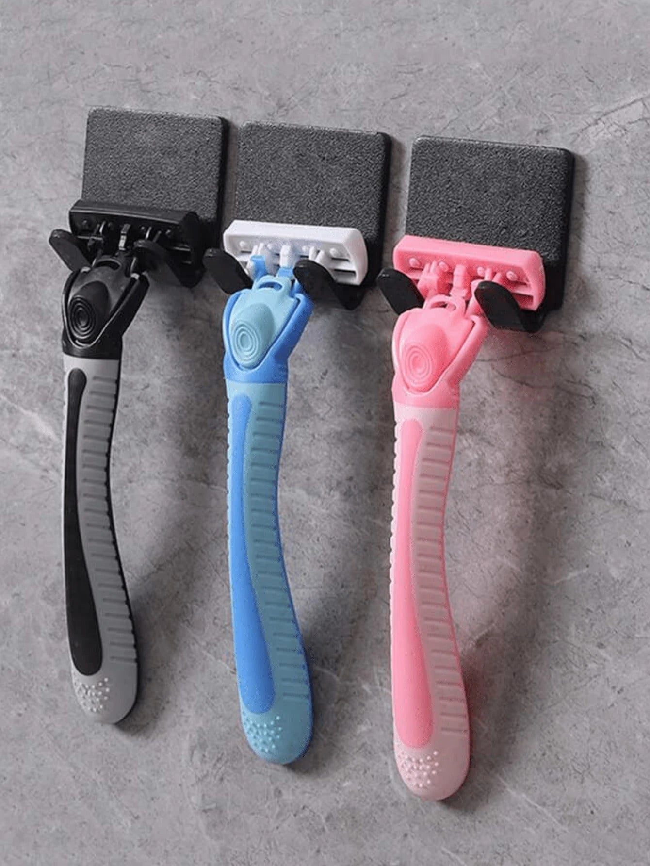 2/4/6/8-Piece No-Drill Razor Storage Racks, Clothing And Bag Hooks, Multifunctional Wall-Mounted Razor Holder! Plastic Razor Wall Hooks, Universal Hooks, Can Neatly Store Toothbrushes, Brushes, Even C