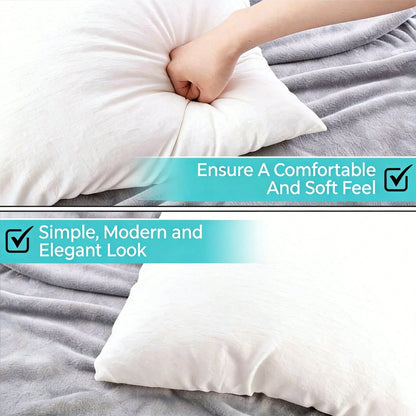 2/4-Piece White Square Pillow Inserts, Compatible With Various Pillowcase Types, Multiple Sizes Available, High-End Decorative Sofa Cushions, Soft Polyester Fabric, Machine Washable & Hypoallergenic