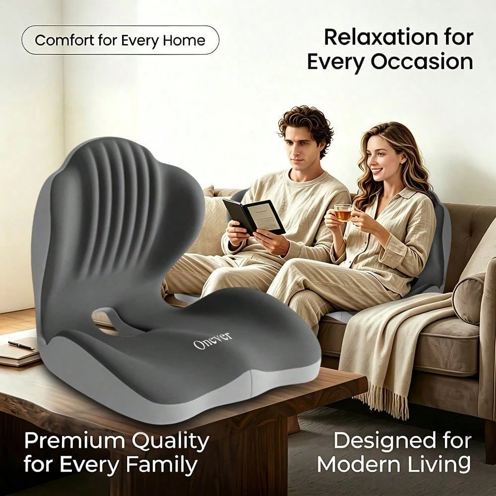 2-In-1 Lumbar Support Backrest And Seat Cushion, Shell-Shaped One-Piece Seat Cushion And Backrest, Ergonomic Memory Foam Seat Cushion, Breathable And Comfortable, Office Chair Cushion And Car Seat