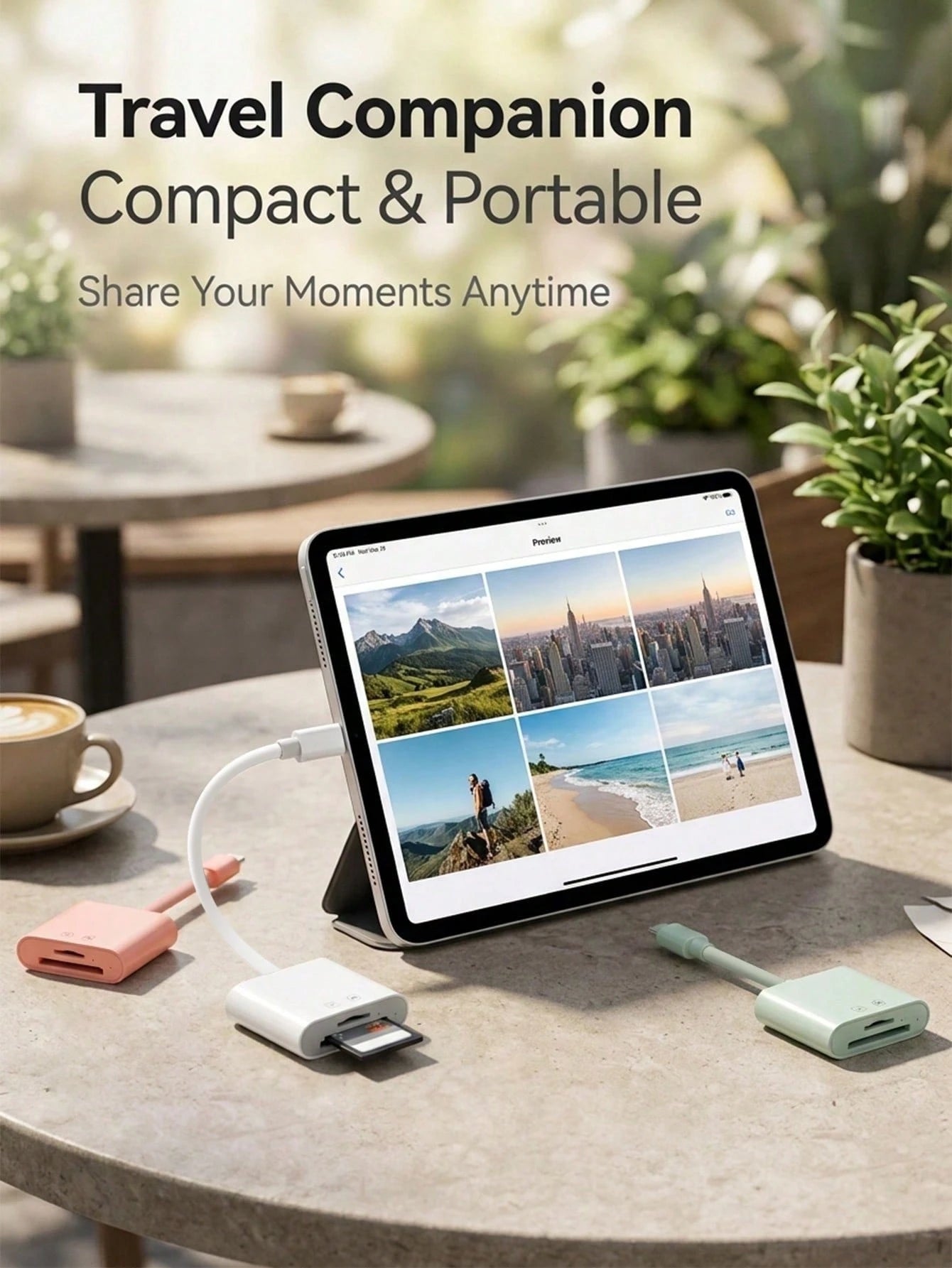 2-In-1 Type-C Card Reader, SD/TF Dual Card Slot High-Speed Data Transfer OTG Adapter, Portable Data Cable, Compatible With Camera, Phone, Laptop, For Photography Enthusiasts