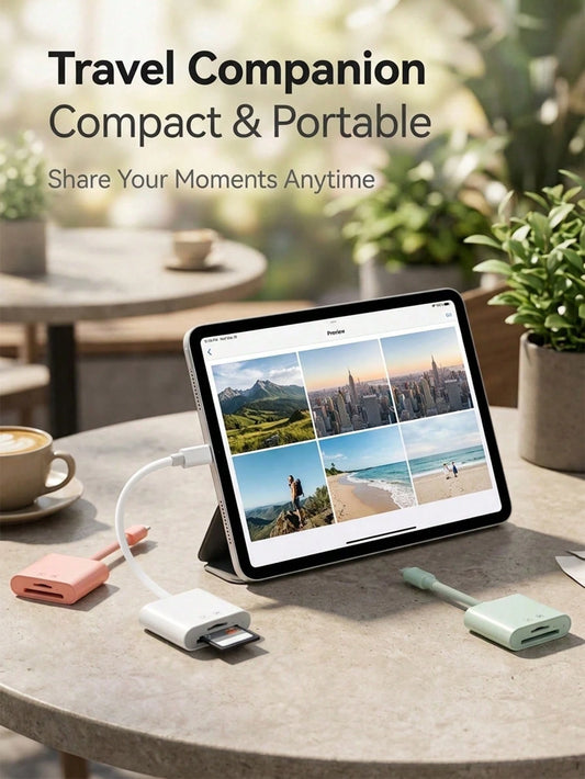 2-In-1 Type-C Card Reader, SD/TF Dual Card Slot High-Speed Data Transfer OTG Adapter, Portable Data Cable, Compatible With Camera, Phone, Laptop, For Photography Enthusiasts