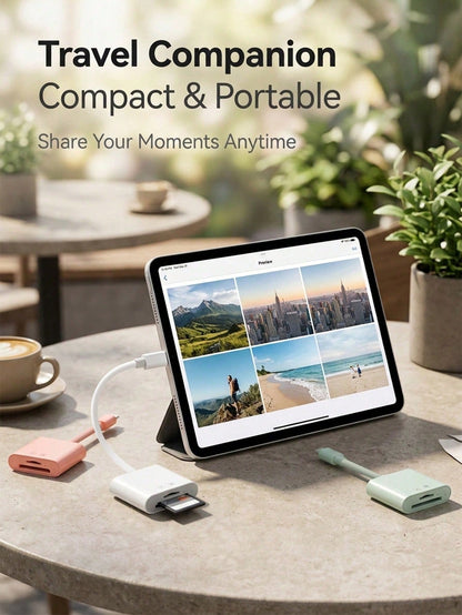 2-In-1 Type-C Card Reader, SD/TF Dual Card Slot High-Speed Data Transfer OTG Adapter, Portable Data Cable, Compatible With Camera, Phone, Laptop, For Photography Enthusiasts