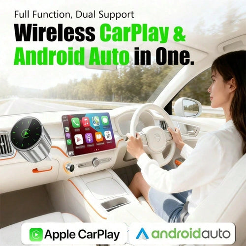 2 In 1 Wireless CarPlay & Android Auto Adapter: Mini Universal CarPlay Dongle, Plug & Play, Convert Wired To Wireless, Fast Stable Connection, No Delay, For & Android With USB/USB-C Port(Comes With Da