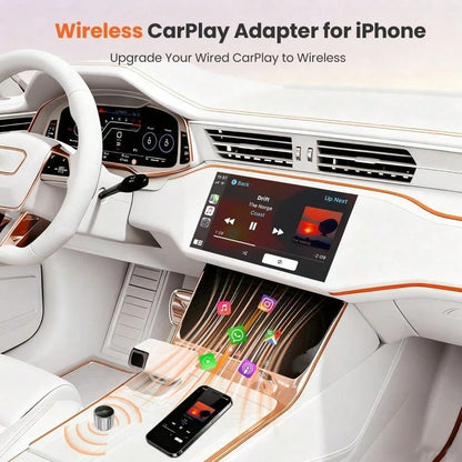 2 In 1 Wireless CarPlay & Android Auto Adapter: Mini Universal CarPlay Dongle, Plug & Play, Convert Wired To Wireless, Fast Stable Connection, No Delay, For & Android With USB/USB-C Port(Comes With Da