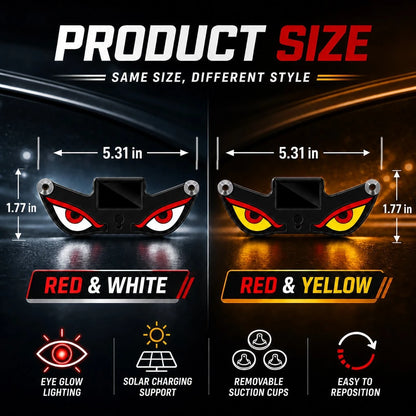 2-Pack Solar LED Car Warning Lights, Devil Eye Rear Window Decorative Lights, Cool Auto Interior Accessories, Flashing Safety Alert Lamp For Cars SUVs Trucks, Y1+Y2/ Y3+Y4 Combo Set, Street Style Car