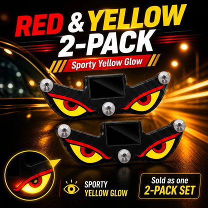 2-Pack Solar LED Car Warning Lights, Devil Eye Rear Window Decorative Lights, Cool Auto Interior Accessories, Flashing Safety Alert Lamp For Cars SUVs Trucks, Y1+Y2/ Y3+Y4 Combo Set, Street Style Car