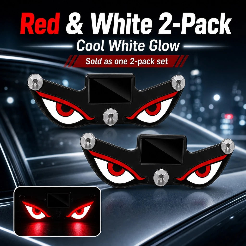 2-Pack Solar LED Car Warning Lights, Devil Eye Rear Window Decorative Lights, Cool Auto Interior Accessories, Flashing Safety Alert Lamp For Cars SUVs Trucks, Y1+Y2/ Y3+Y4 Combo Set, Street Style Car