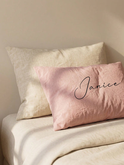 2 Packs Custom Heat Transfer Solid Color Pillow Covers, Washed Textured Rectangular Pillowcases For Bed Sofa Minimalist Bedroom Living Room Decor, 4 Neutral Shades Ideal Housewarming Holiday Gift For